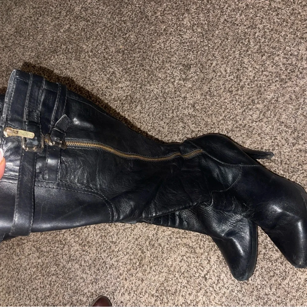 Women’s tall 3:5 heel Nine West black boots - Picture 11 of 14